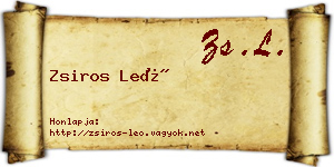 Zsiros Leó névjegykártya